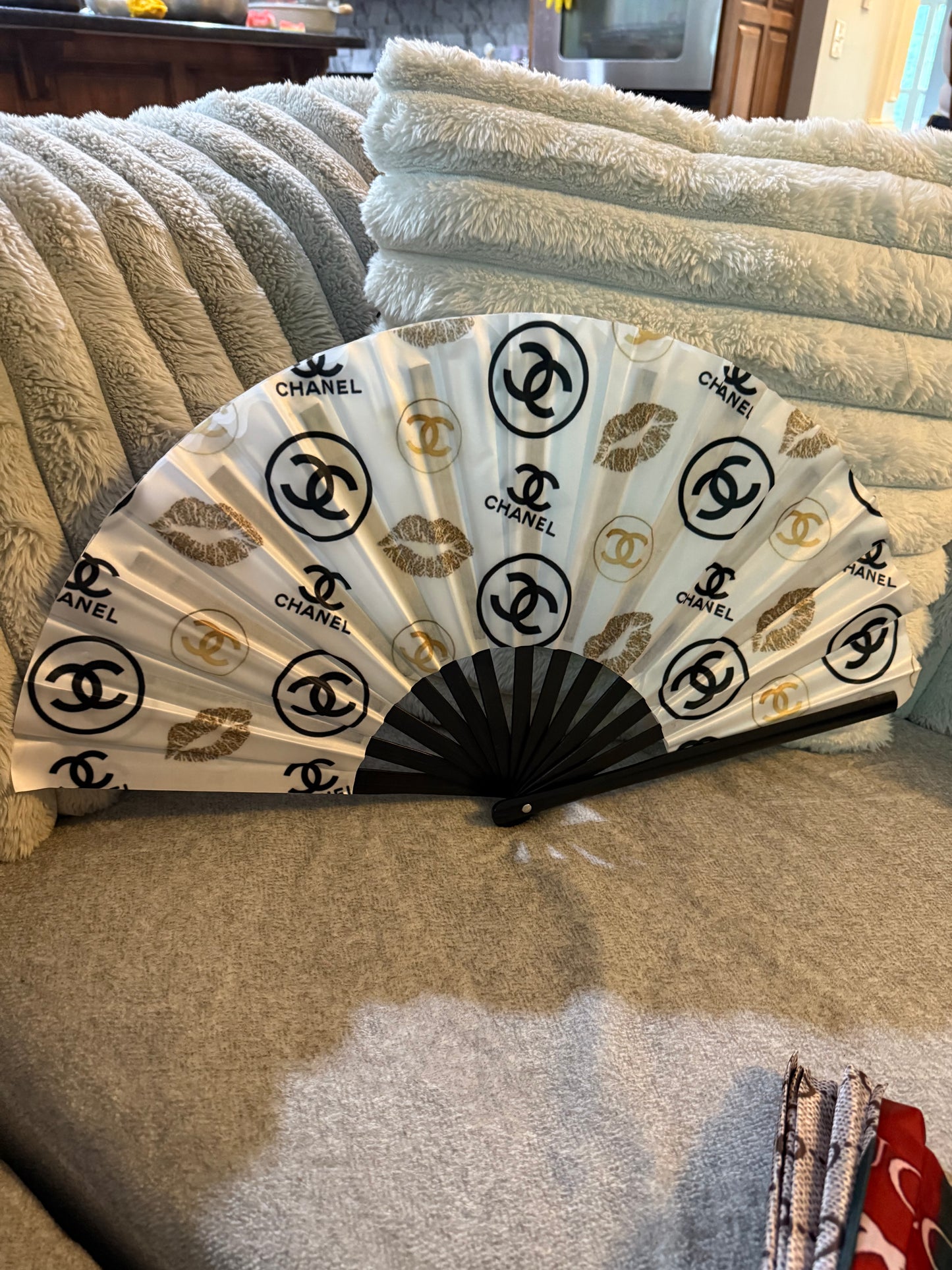 Rave Fan Luxury Designer Inspired Hand Fan Rave Fan Festival Fan Large Rave Fan Folding Fan Large Hand Fan for Festivals