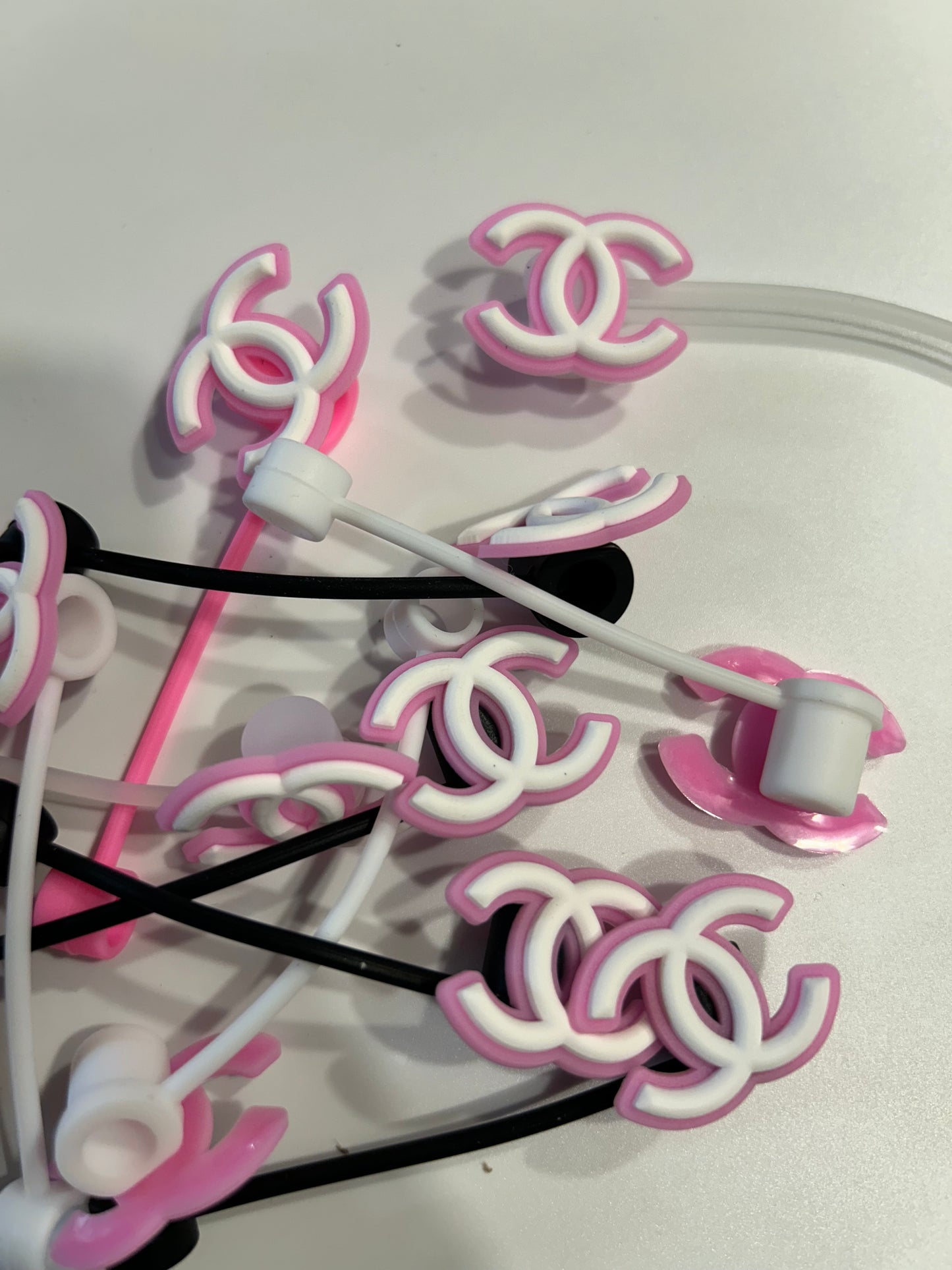 Straw charms chocolate gold tumbler topper, luxury straw topper