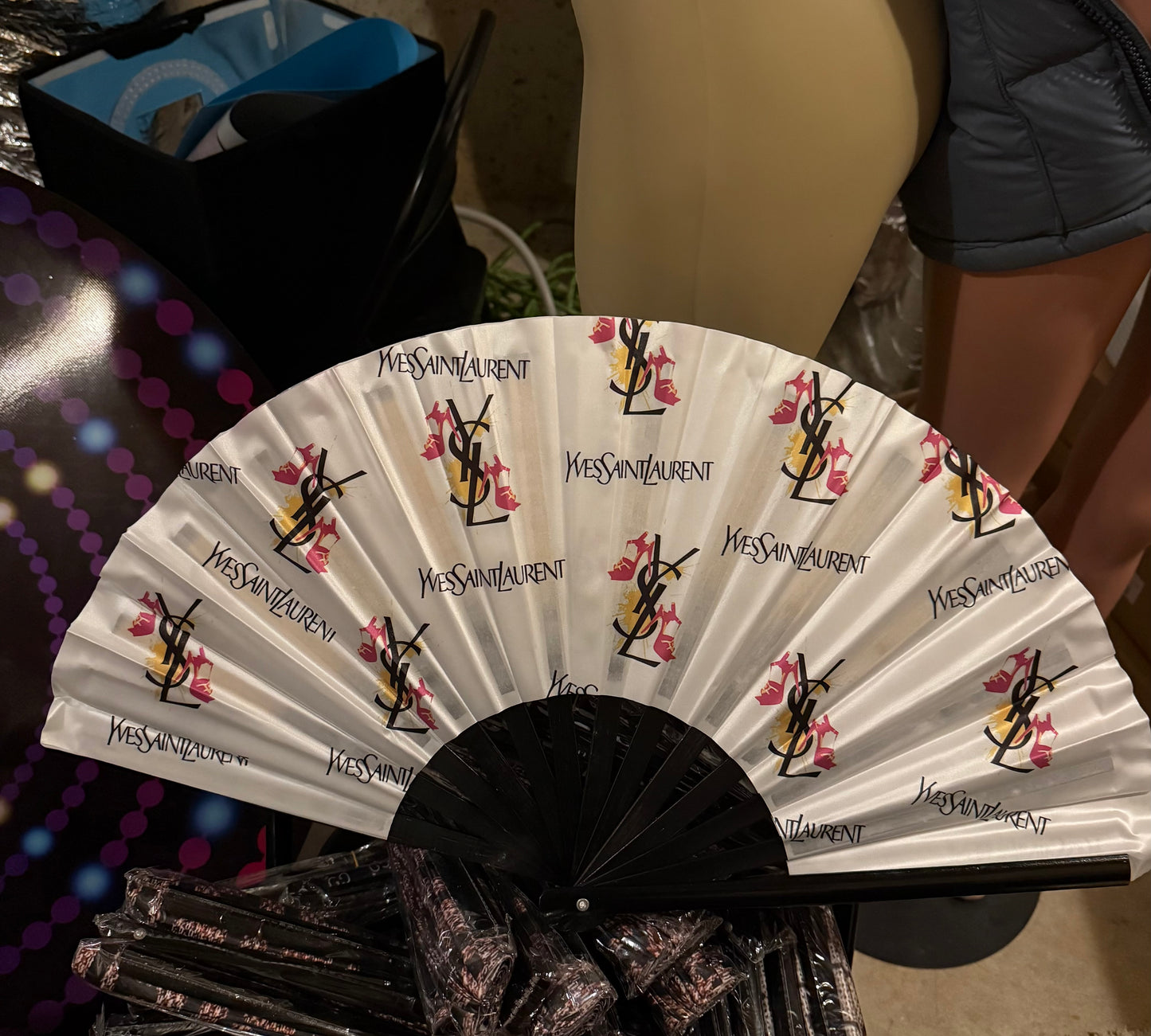 Rave Fan Luxury Designer Inspired Hand Fan Rave Fan Festival Fan Large Rave Fan Folding Fan Large Hand Fan for Festivals