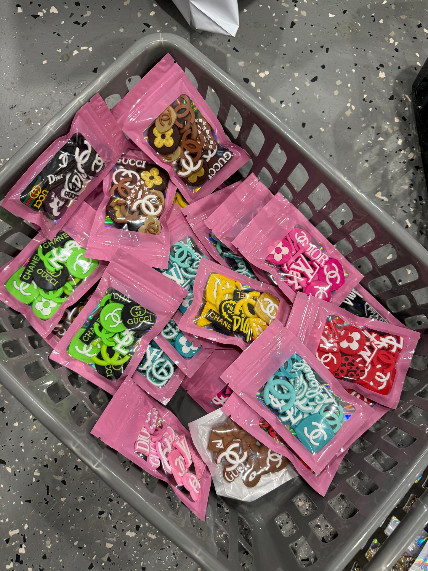 Luxury crocs charms PVC plastic mix brand 10 pcs in each pack
