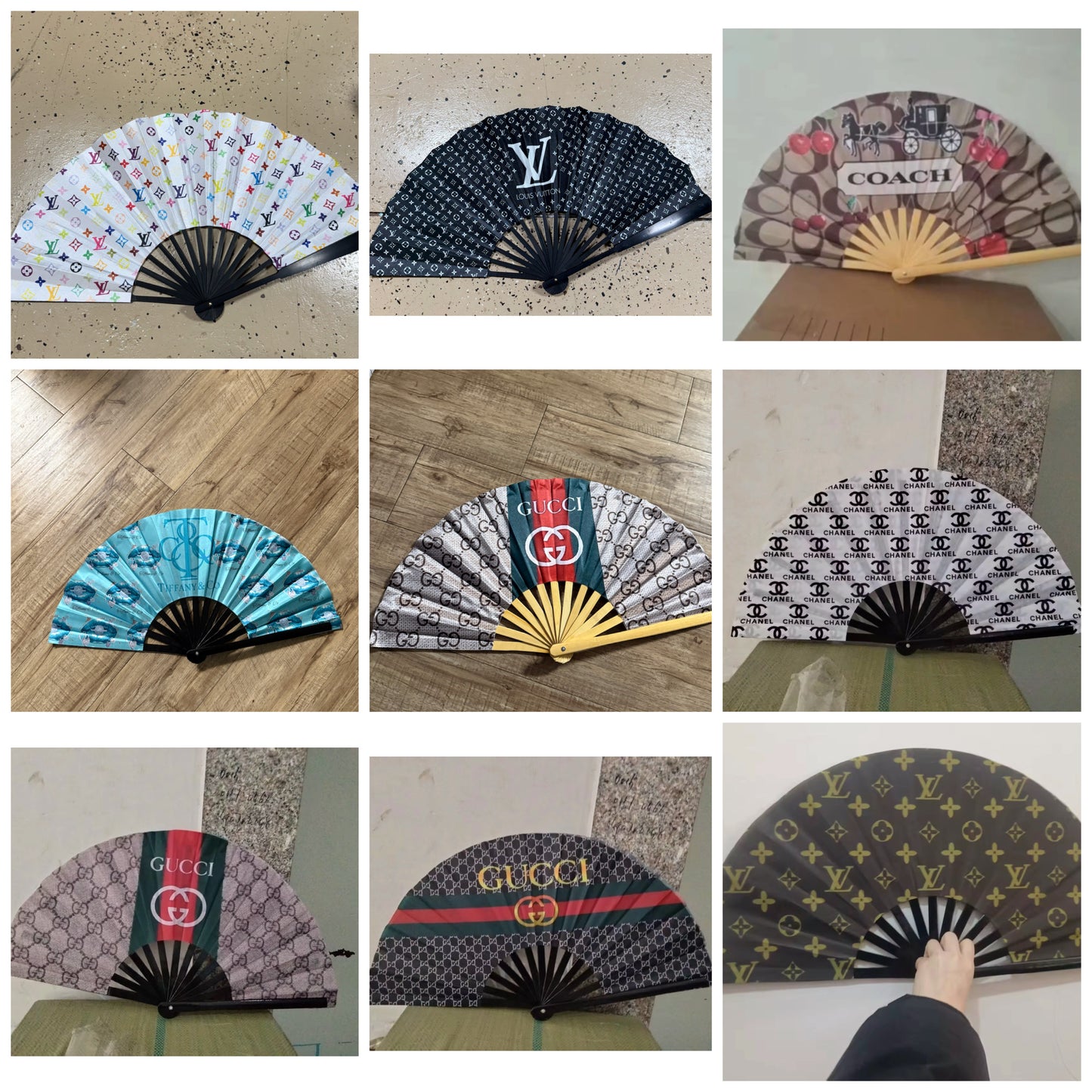 Rave Fan Luxury Designer Inspired Hand Fan Rave Fan Festival Fan Large Rave Fan Folding Fan Large Hand Fan for Festivals