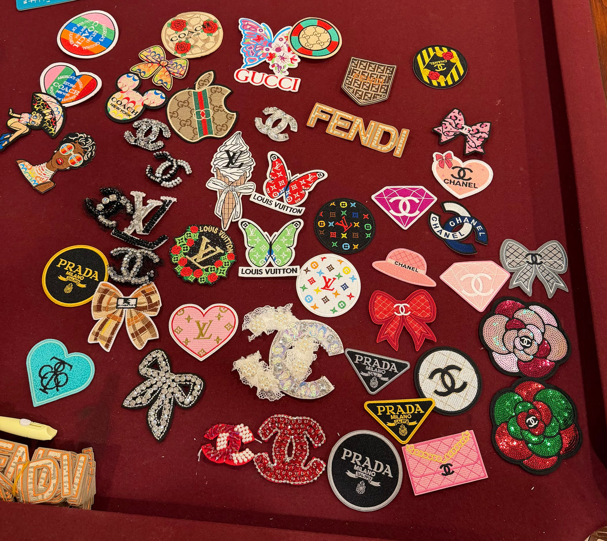 Luxury Designer-Inspired Embroidered Patches & Appliqués – Sold Individually