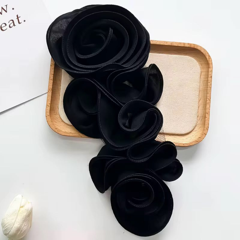 Ruffle Edges 3D Flower Applique for Evening Party Gown Costume Decoration Sewing on Flower Patches for Handcraft Project Sewing Craft Supply