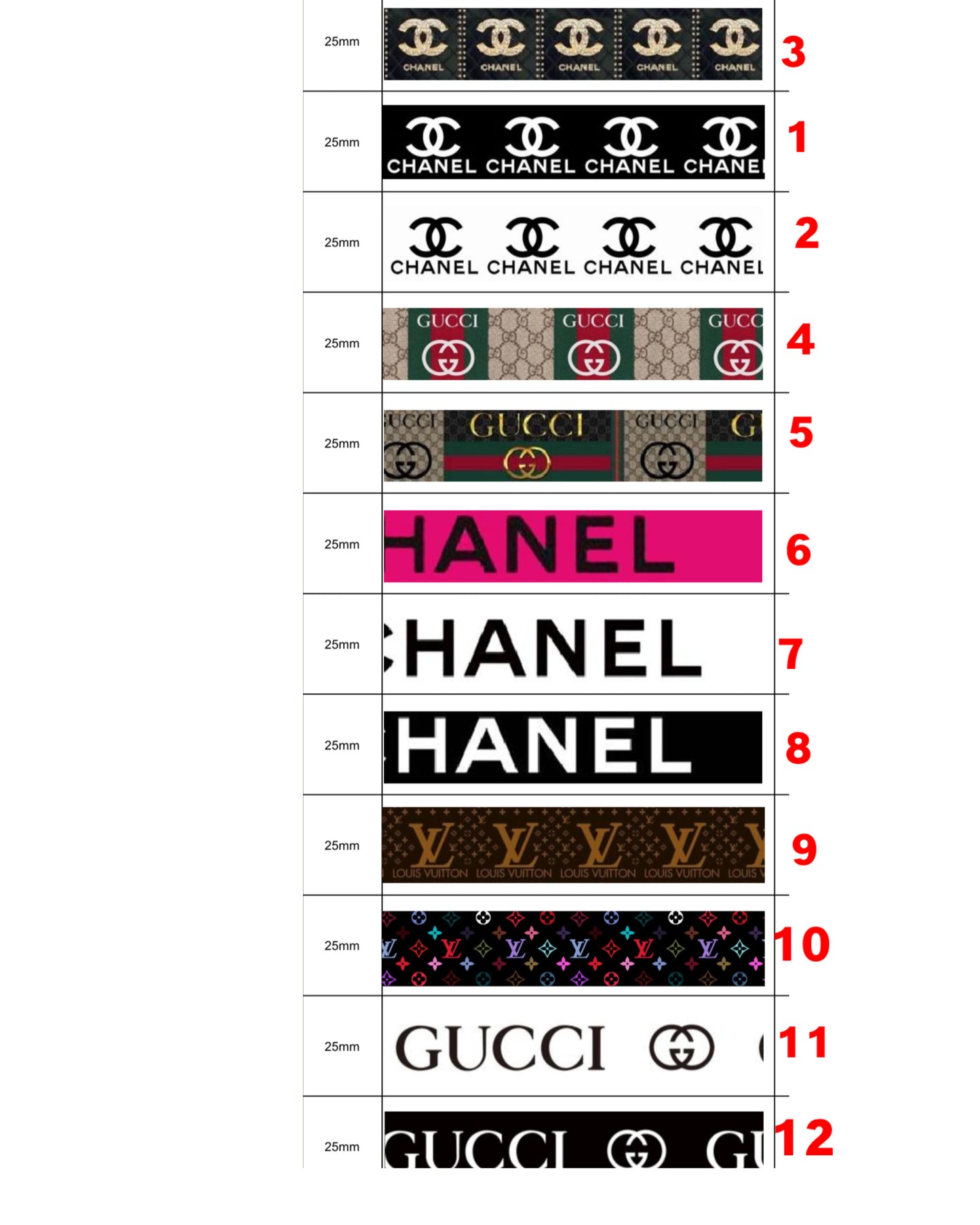 Double Printed Ribbon 1 Inch Wide