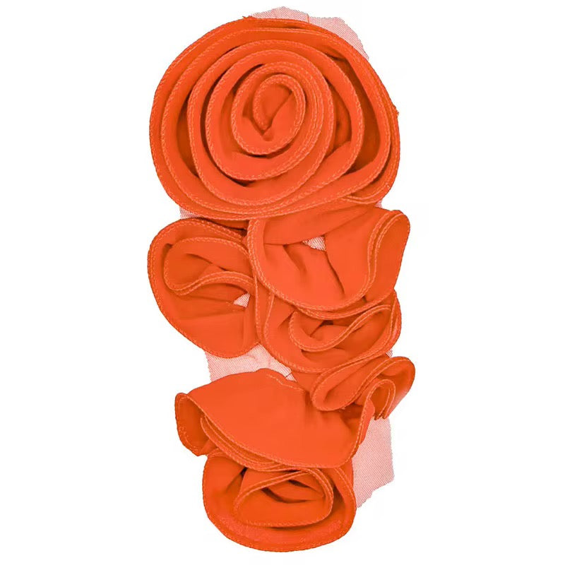 Ruffle Edges 3D Flower Applique for Evening Party Gown Costume Decoration Sewing on Flower Patches for Handcraft Project Sewing Craft Supply