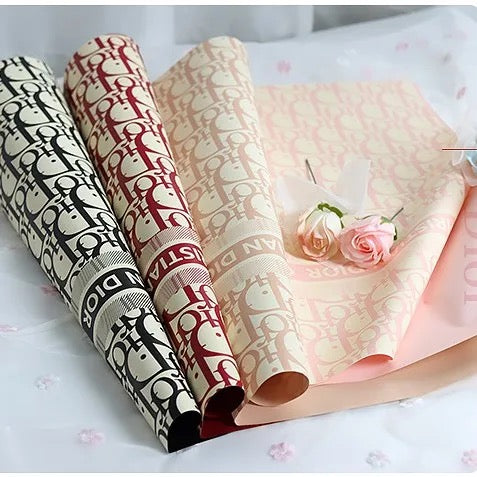 New Luxury logo Brand paper fashion pearlized flowers wrapping paper creative high-end flower shop