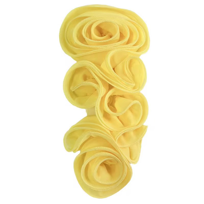 Ruffle Edges 3D Flower Applique for Evening Party Gown Costume Decoration Sewing on Flower Patches for Handcraft Project Sewing Craft Supply