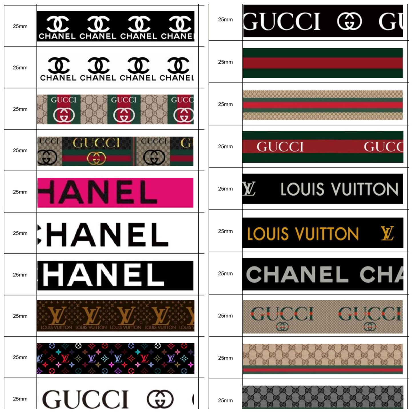 Double Printed Ribbon 1 Inch Wide