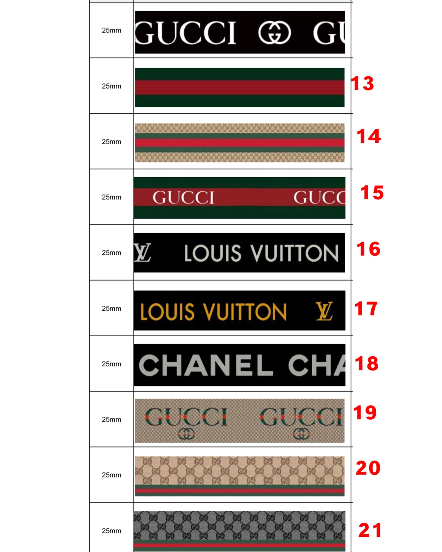 Double Printed Ribbon 1 Inch Wide