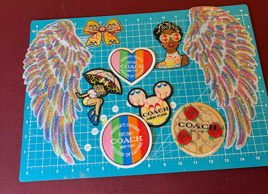 Colorful Angel Wings & Fashion Patch Bundle Embroidered Appliqué Set for Jackets, Denim & DIY Crafts