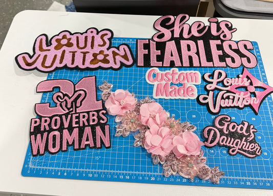 Pink Fearless Woman Luxury Jacket Patch Bundle  God