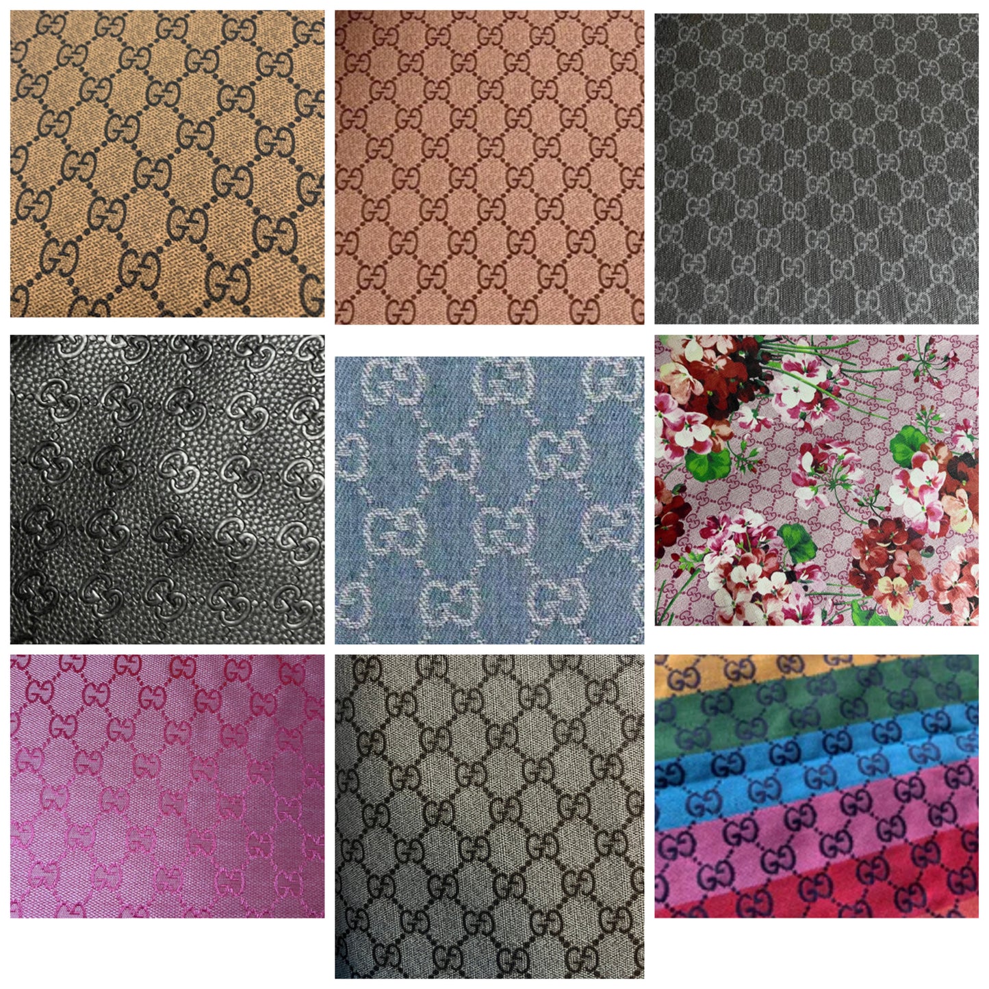 Classic GG Leather Fabric for Shoe Custom Bag Craft