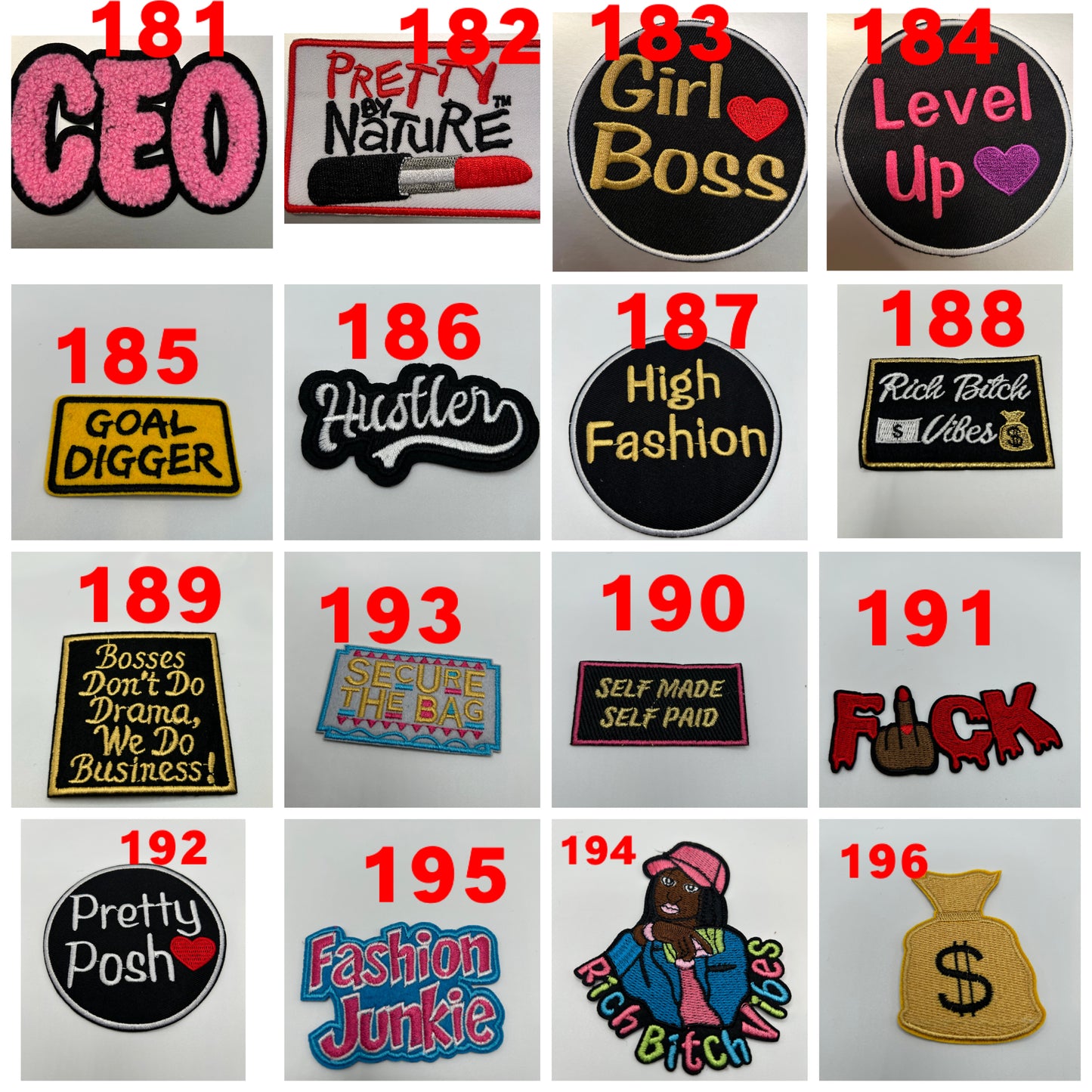 Products designer patches