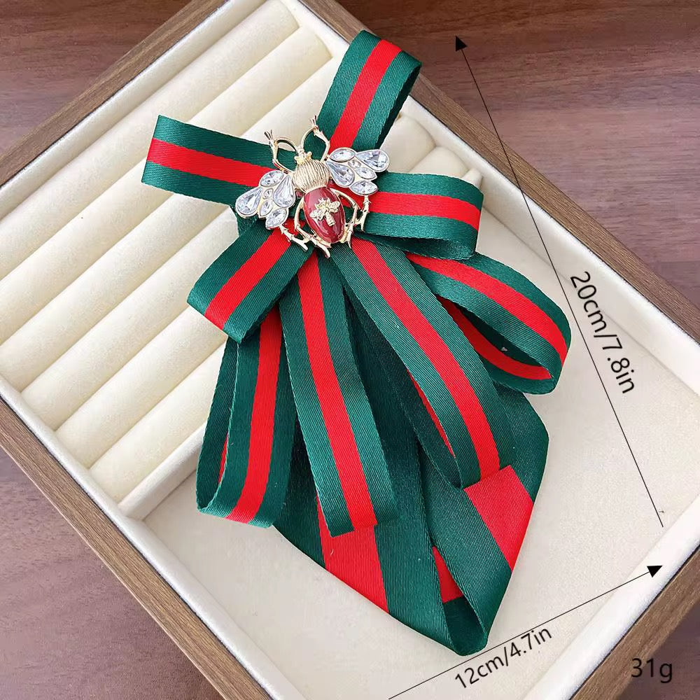 Vintage Style Fabric Bow Brooch