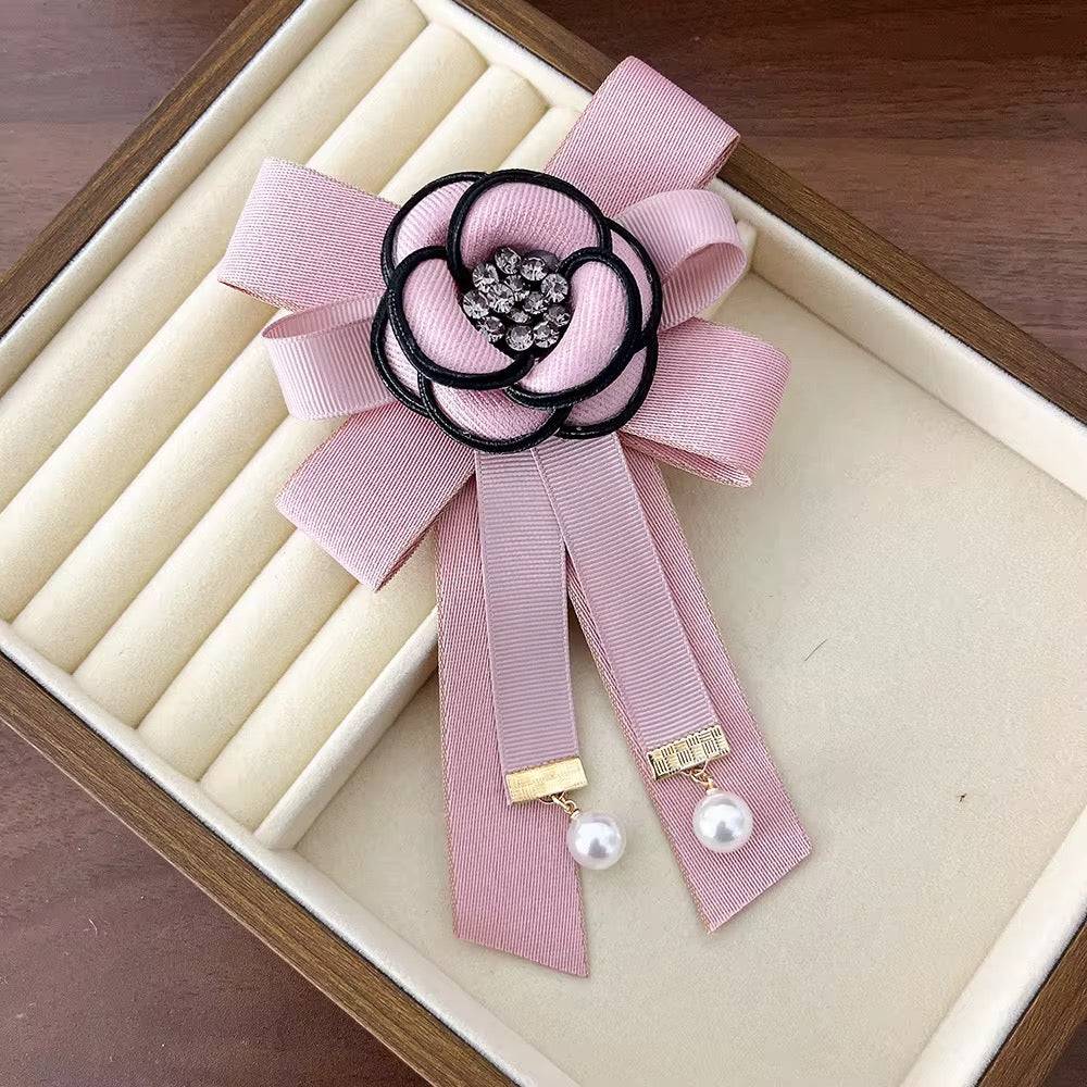 Vintage Style Fabric Bow Brooch