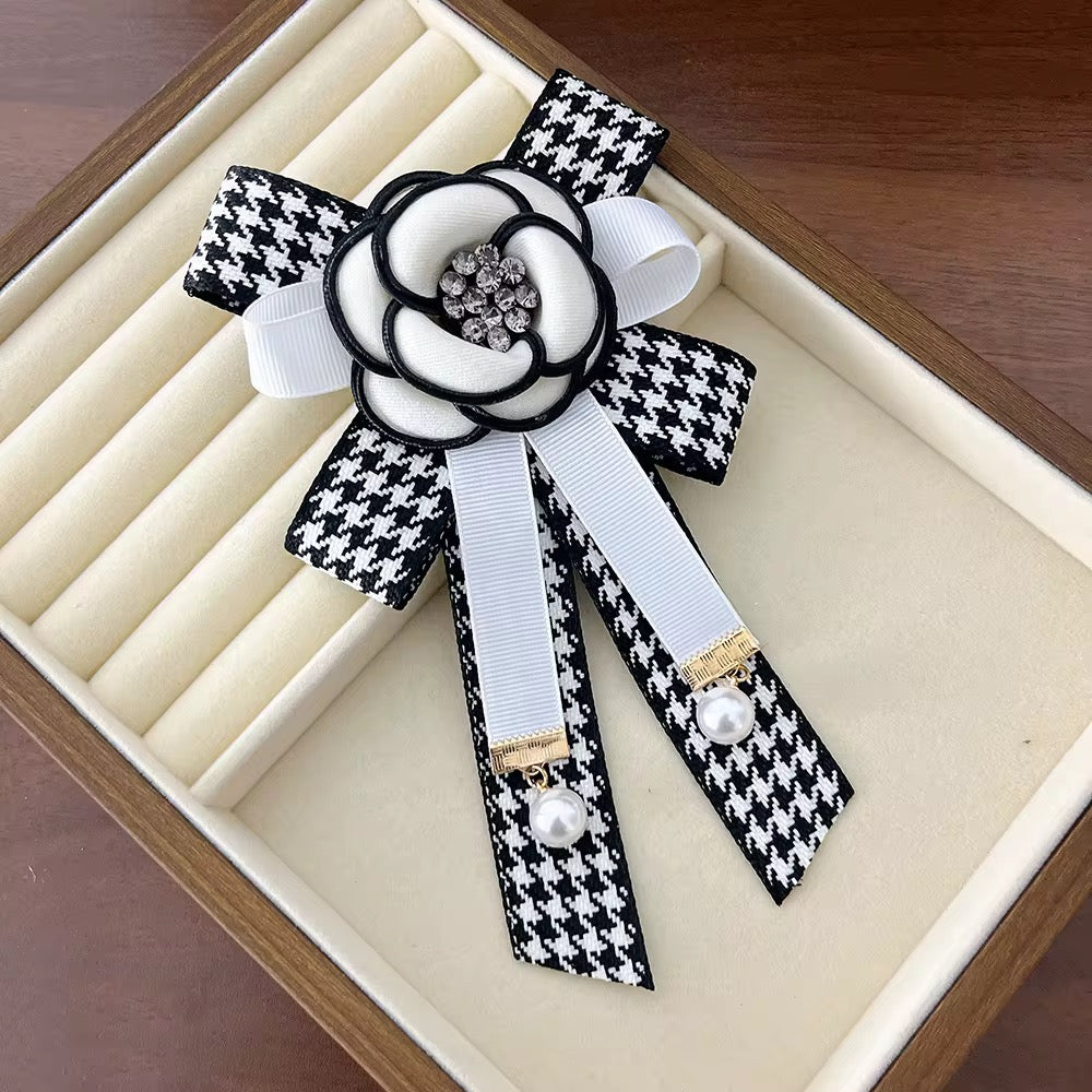 Vintage Style Fabric Bow Brooch