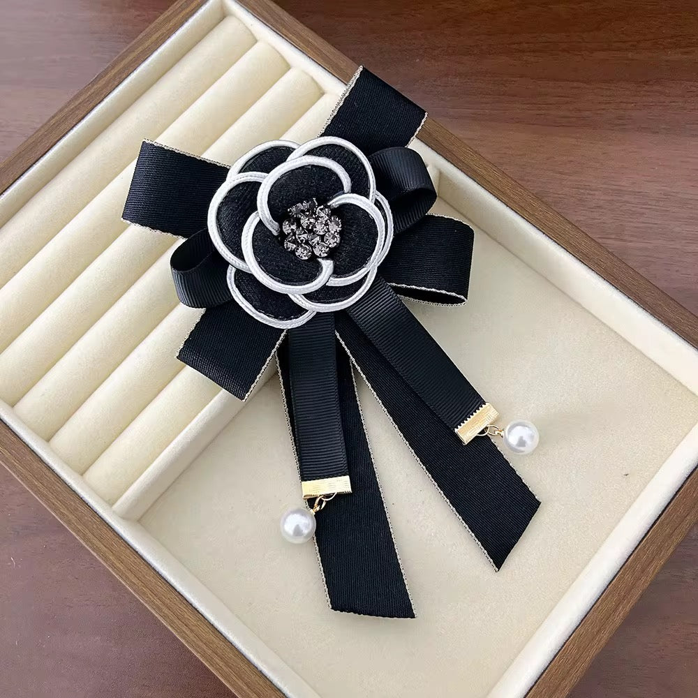 Vintage Style Fabric Bow Brooch