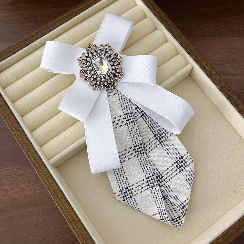 Vintage Style Fabric Bow Brooch