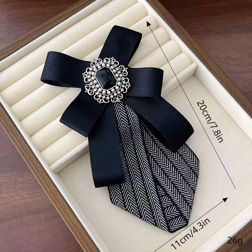 Vintage Style Fabric Bow Brooch