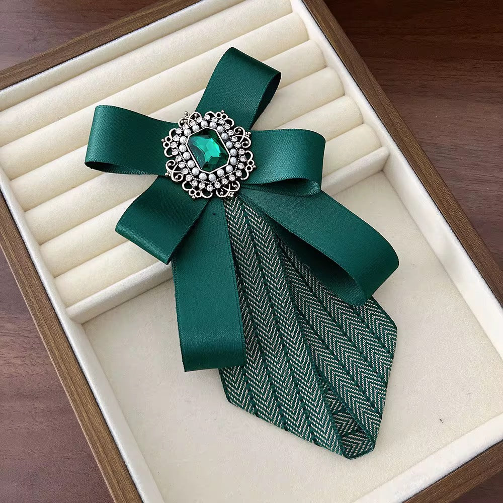 Vintage Style Fabric Bow Brooch